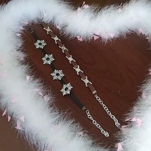 🐴🤠Western Boot Bracelets W/Crystals 14" Black & Brown